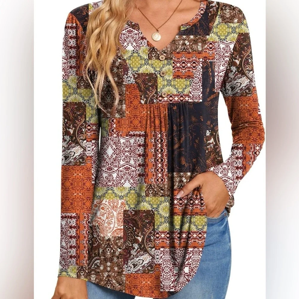Patchwork Long Sleeve Top - Picture 4 of 4